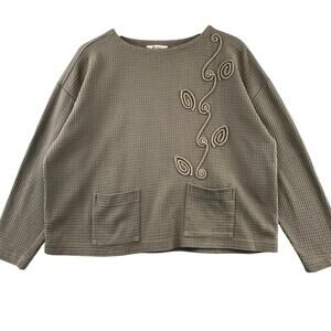 marketplace handwork of India  3/4 Sleeve Tunic Blouse Sz S